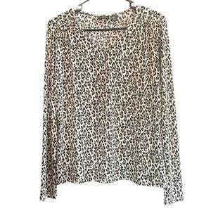 TAHARI Animal Print Blouse
